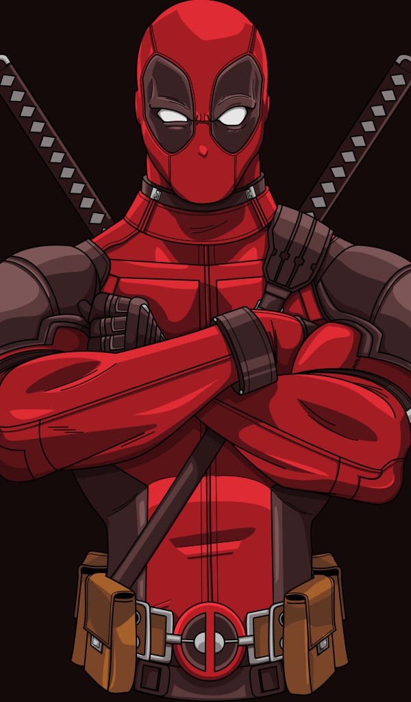 Супергерой Дэдпул на черном фоне