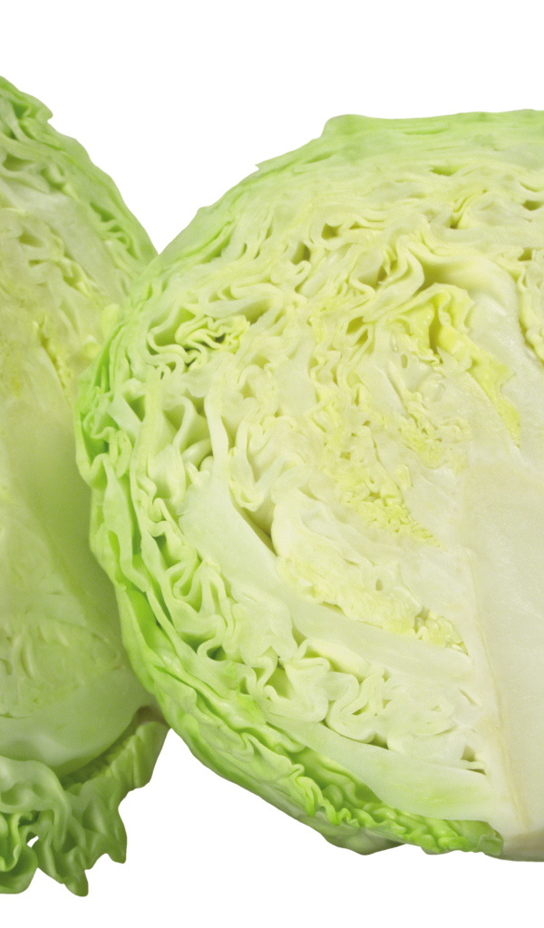 Головка капусты на белом фоне