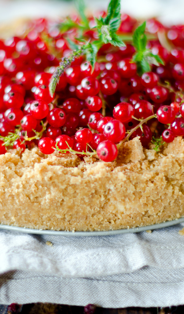 Аппетитный песочный пирог с красной смородиной