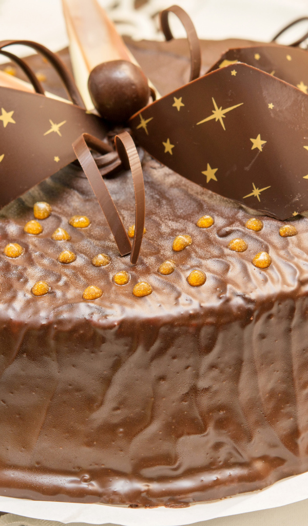 Красивый праздничный торт с шоколадом