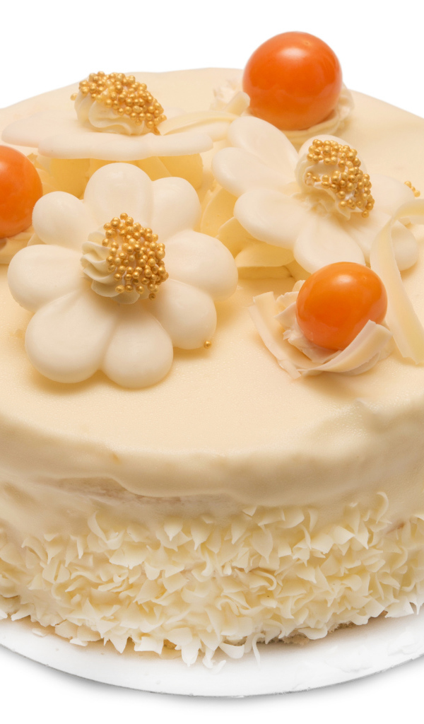 Красивый праздничный торт с белым шоколадом