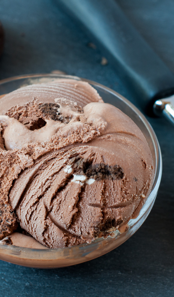 Шоколадное мороженое на столе с печеньем Орео