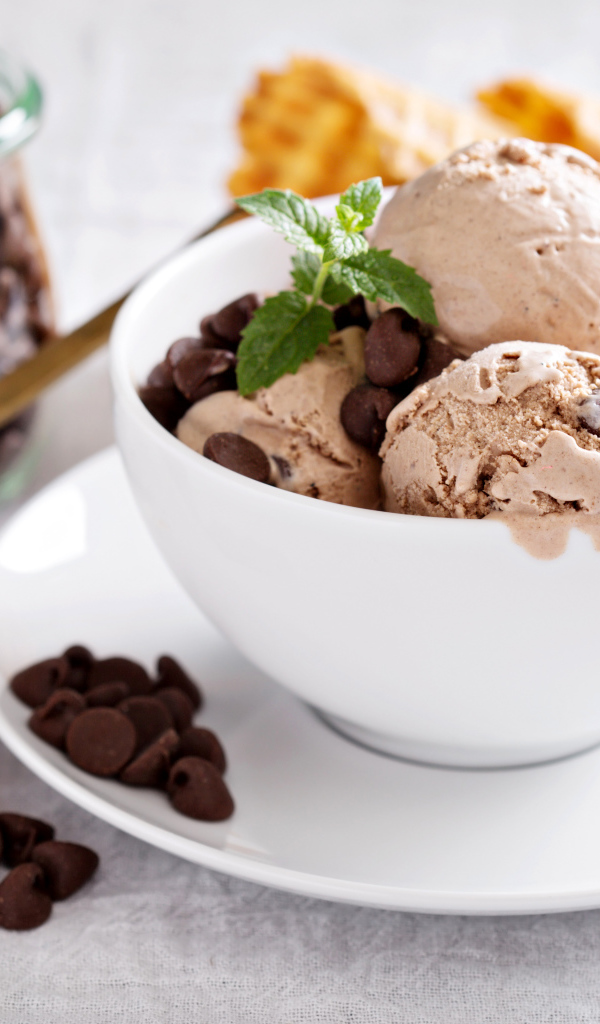 Шарики мороженого с зернами кофе