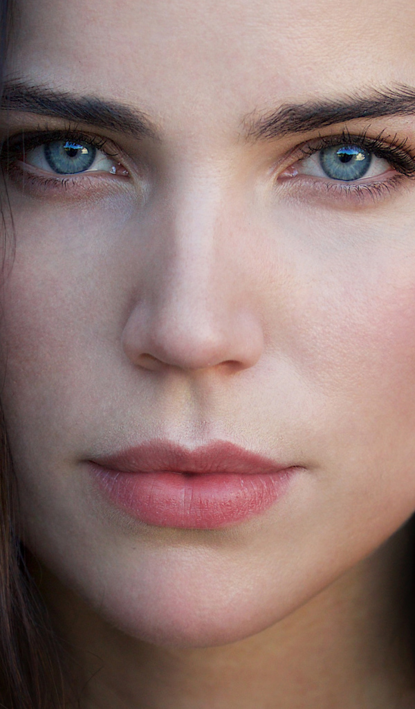 Голубоглазая шатенка лицо крупным планом