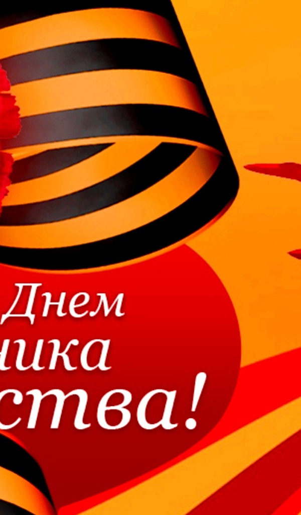 Красная гвоздика с георгиевской лентой на 23 февраля