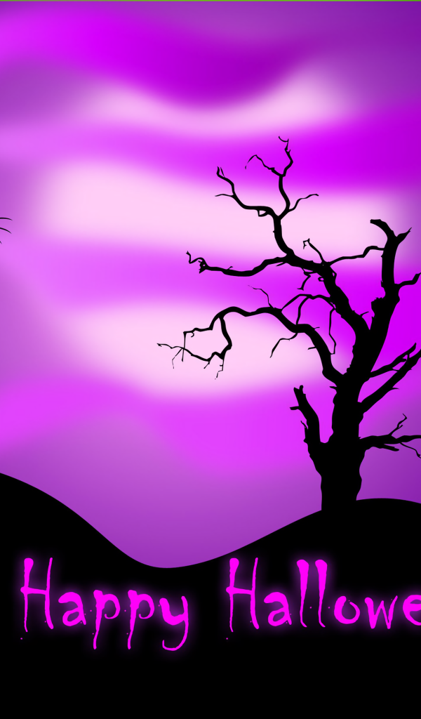 Черный кот на фиолетовом фоне на праздник Хэллоуин