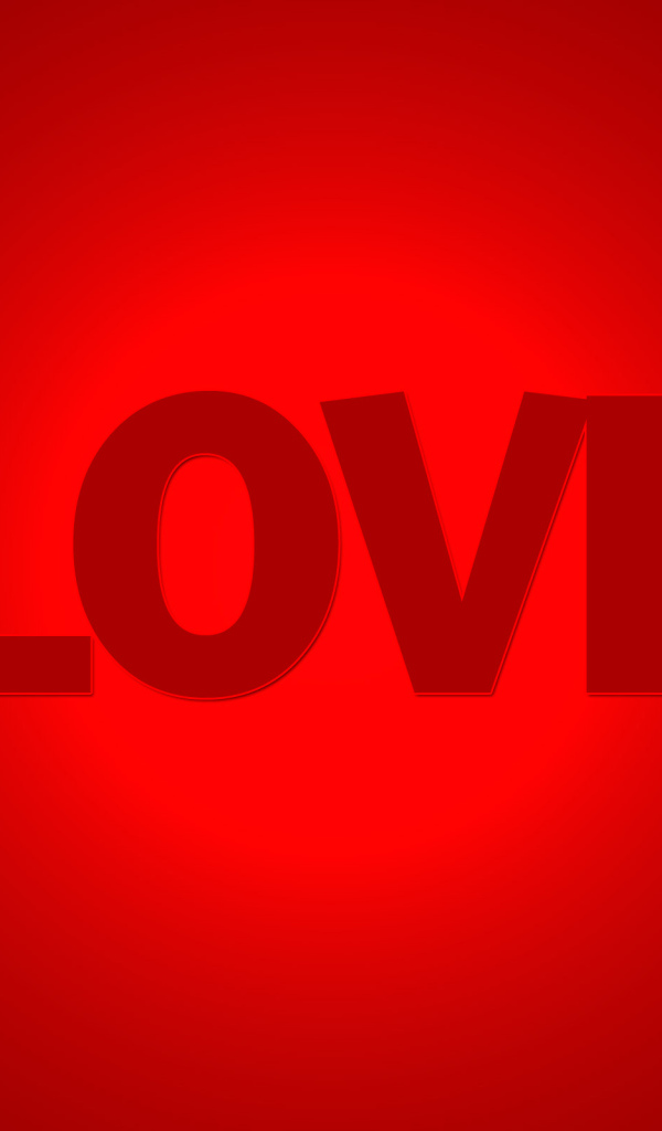 Надпись Любовь на красном фоне