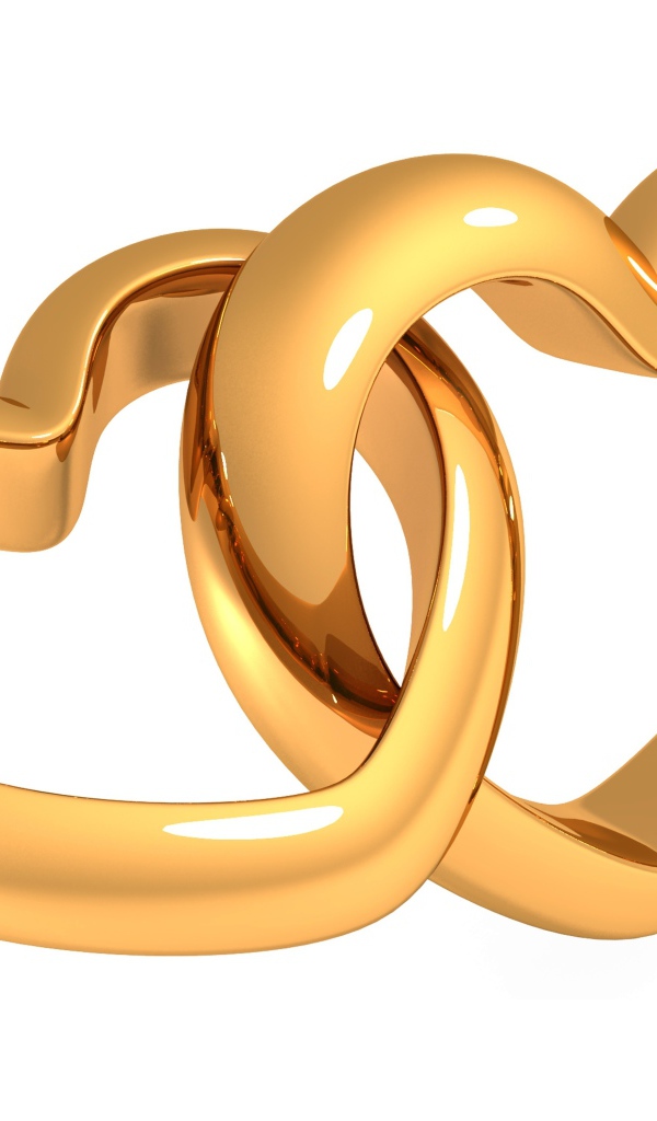 Два золотых сердца на белом фоне