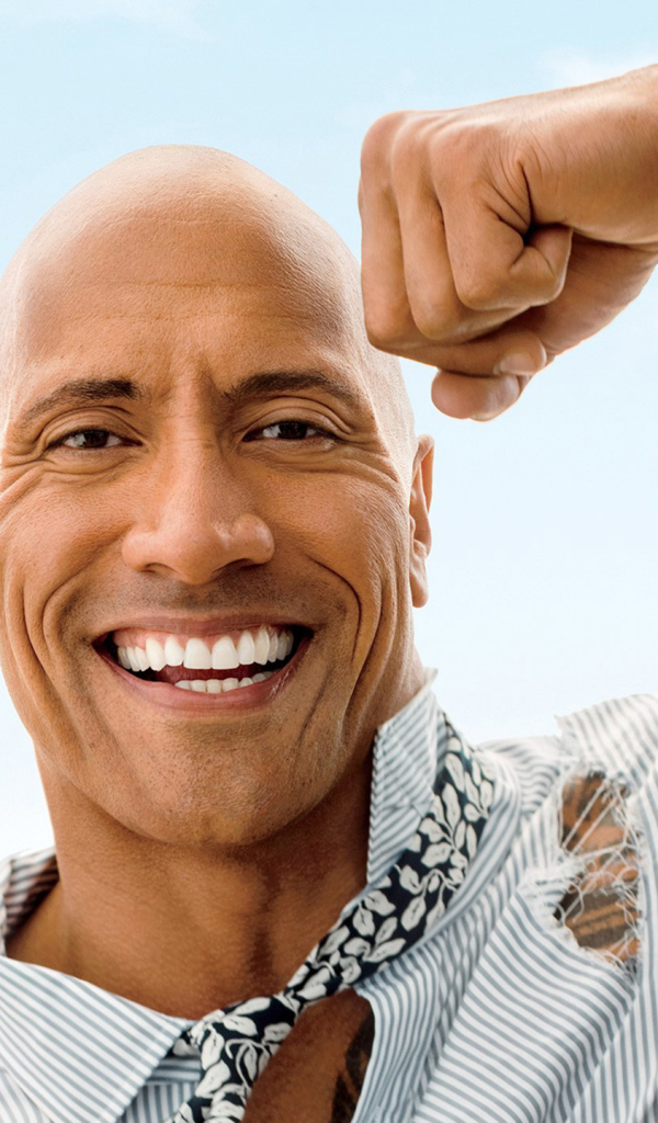 Красивый улыбающийся мужчина, актер Дуэйн Джонсон