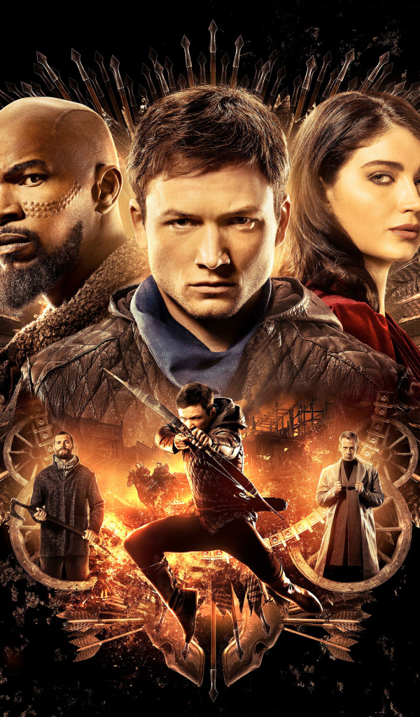 Постер фильма Робин Гуд. Начало на черном фоне