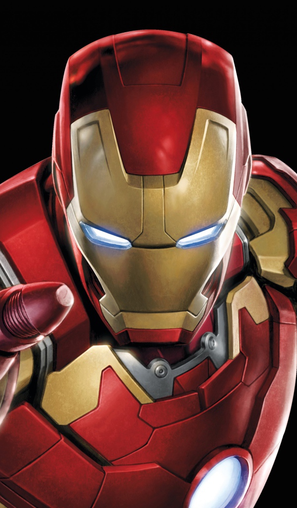 Супергерой Марвел Железный человек на черном фоне