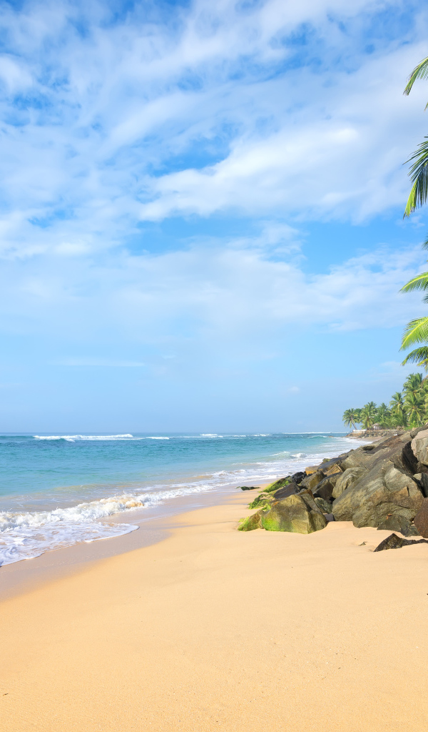 Большие камни на тропическом пляже у океана