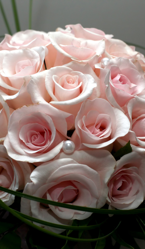 Красивый букет розовых роз 