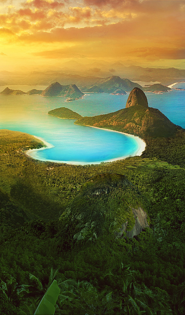 Закат солнца над заливом, Рио-де-Жанейро