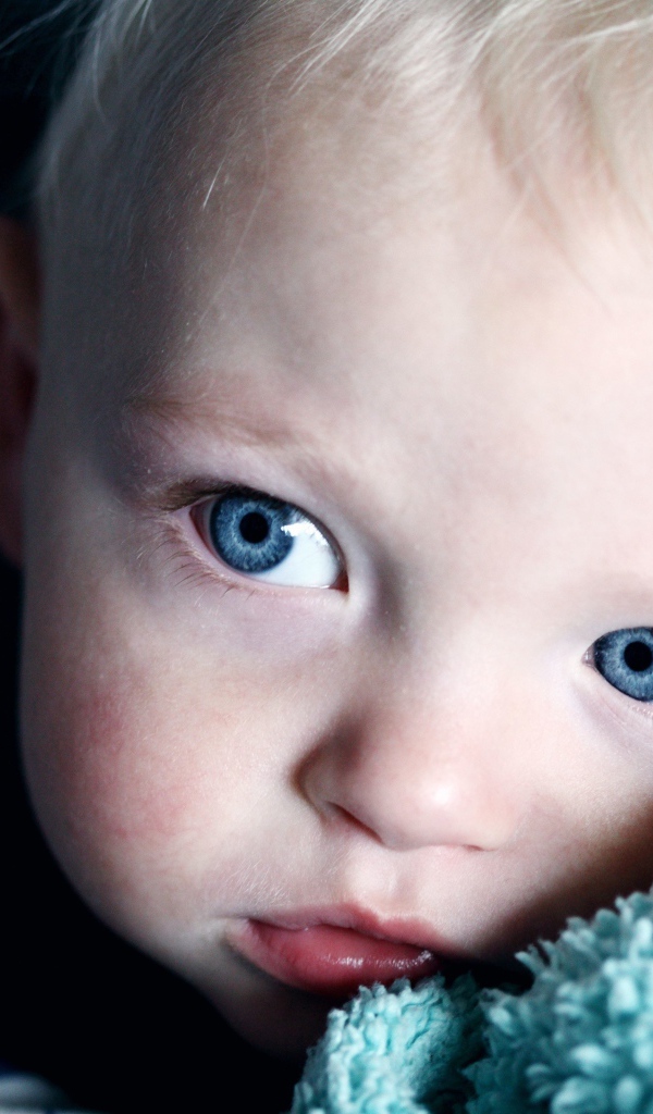 Маленький светловолосый мальчик с голубыми глазами