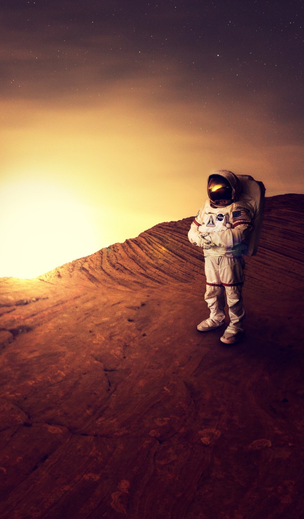 Астронавт на поверхности Марса