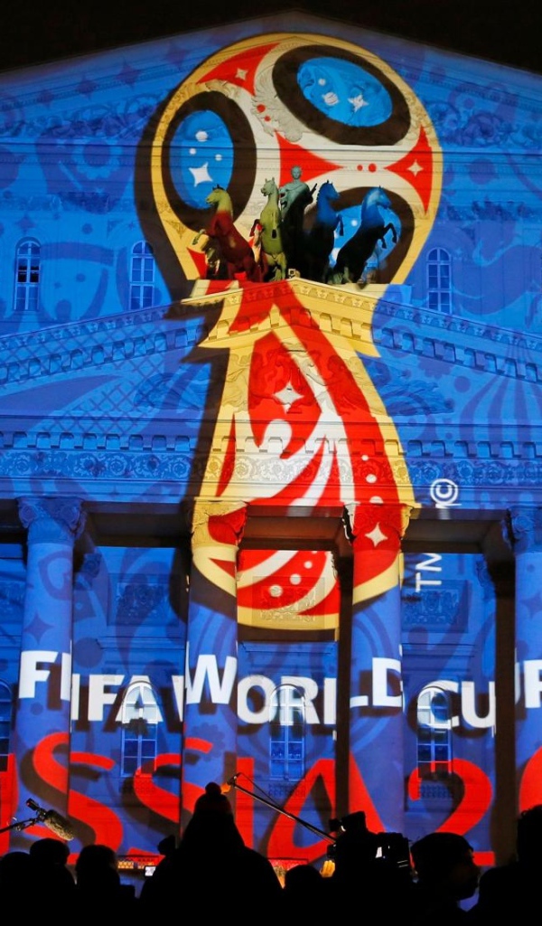 Проекция на здании, чемпионат мира по футболу 2018 в России
