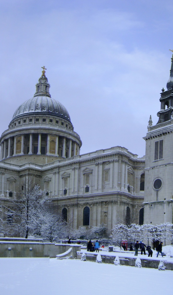 Собор Святого Павла в Лондоне зимой, Англия