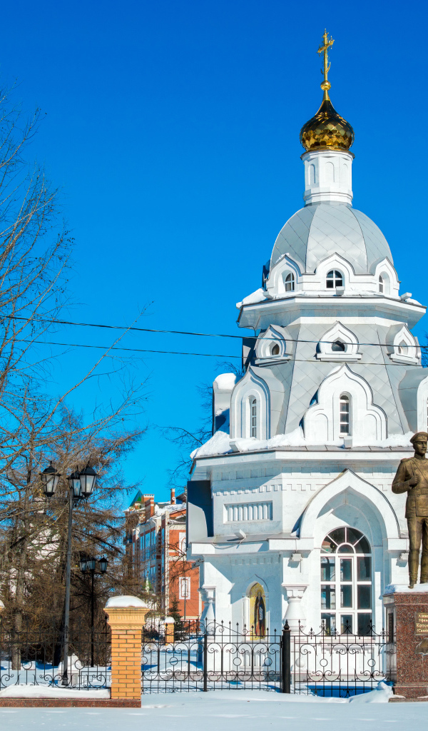 Храм в городе Йошкар-Ола зимой, Россия