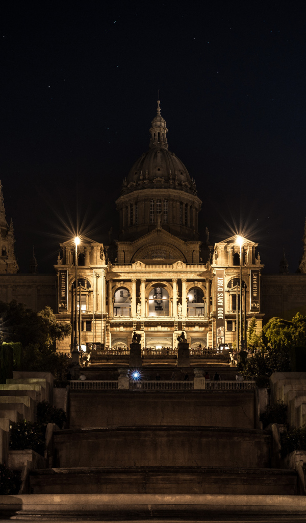 Национальный дворец ночью, Барселона. Испания