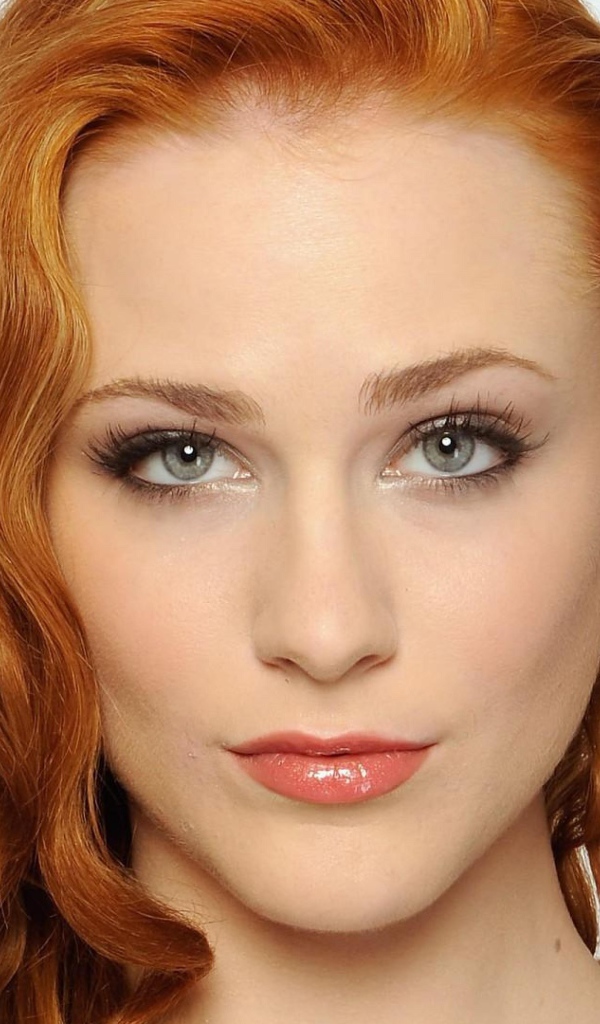 Red-haired actress Evan Rachel Wood's face close-up