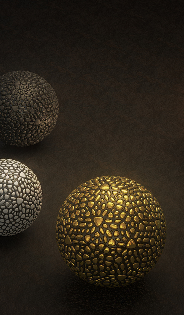 Разноцветные шары 3д графика на сером фоне