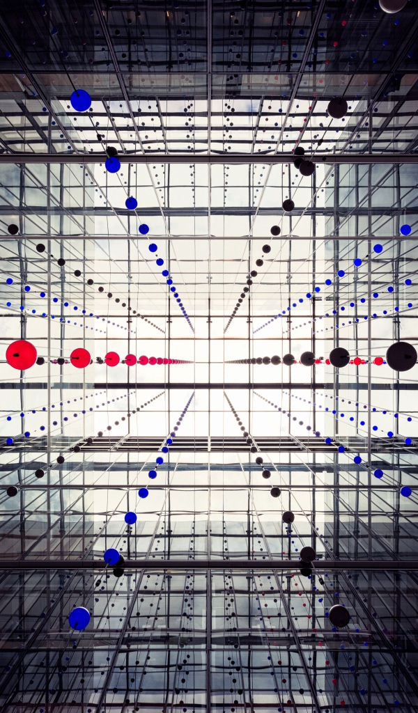 Абстрактная 3д комната с шарами