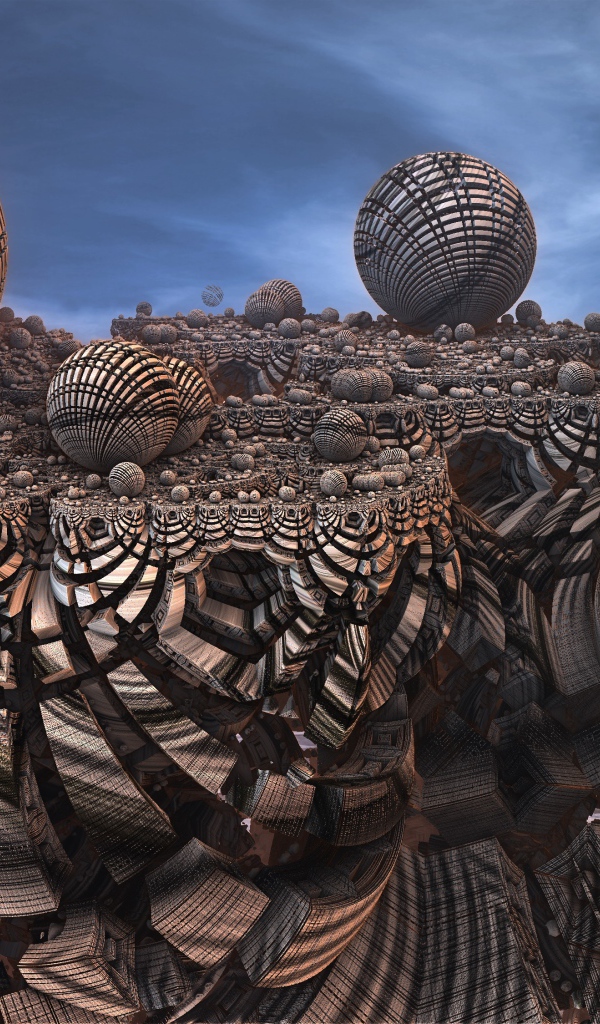 Шары на необычной поверхности 3д графика