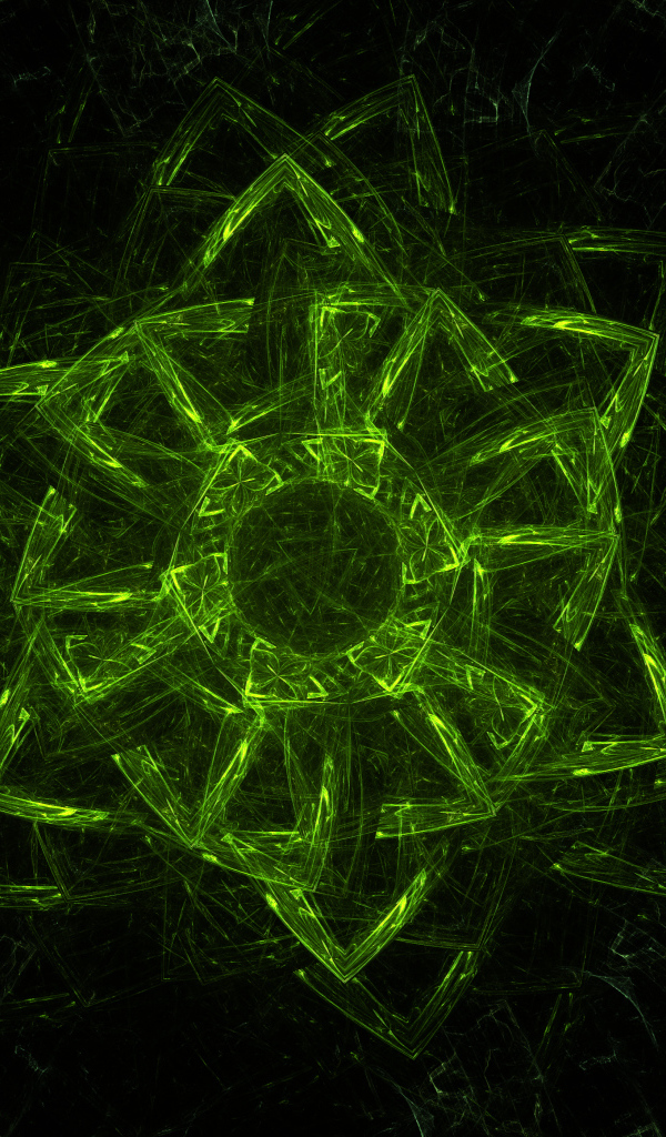 Красивая абстрактная зеленая звезда на черном фоне