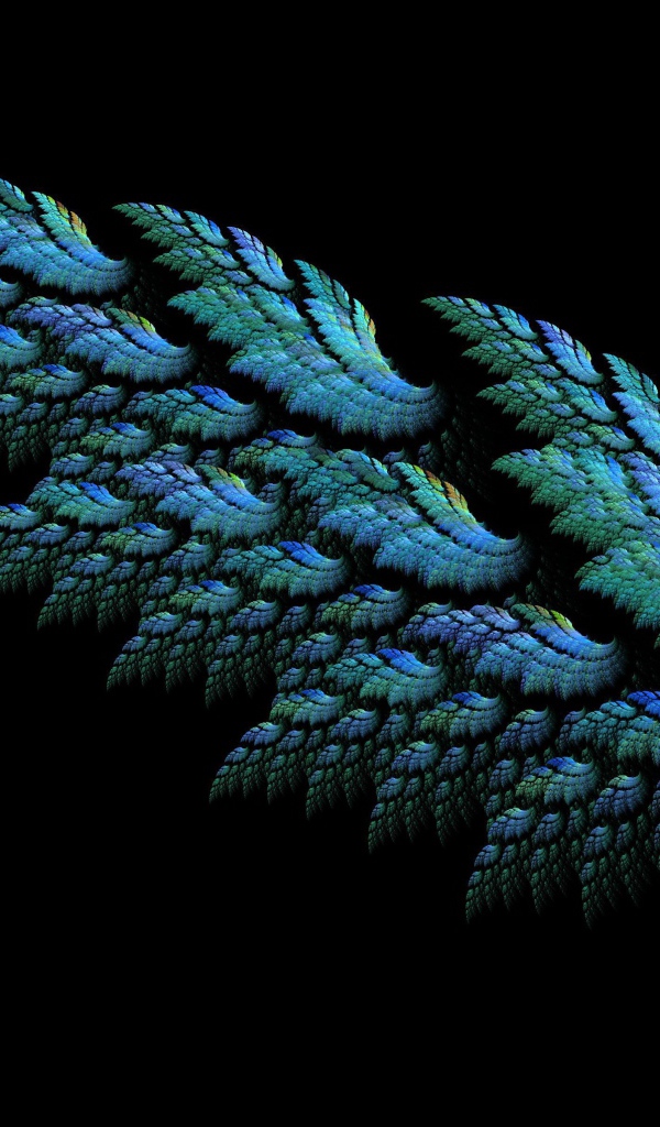 Красивое крыло на черном фоне 3д графика