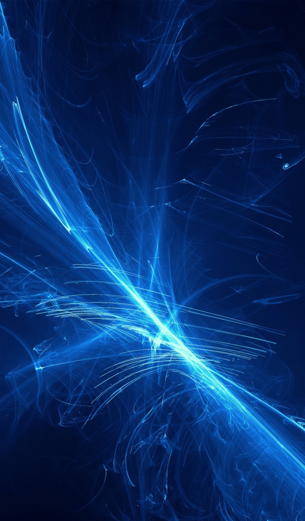 Яркие неоновые искры на синем фоне