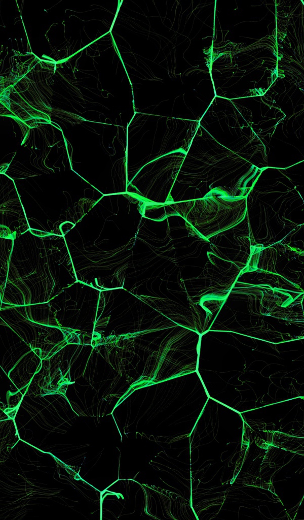 Зеленые абстрактные линии на черном фоне