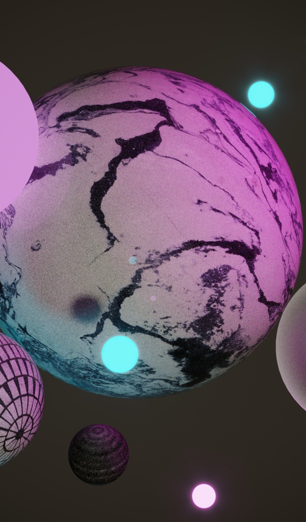 Большие шары разного размера в воздухе