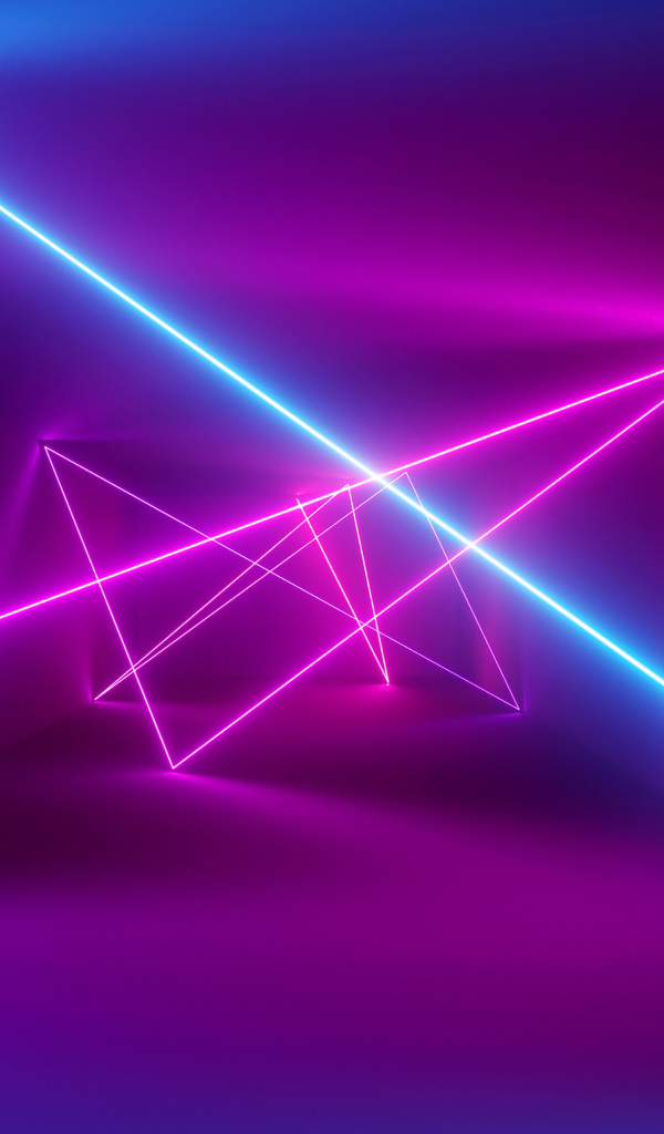 Лазерные лучи в белой комнате 