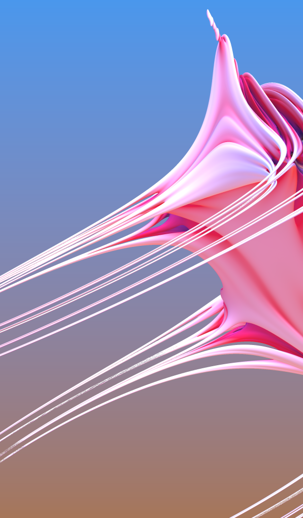 Розовый абстрактный рисунок на голубом фоне