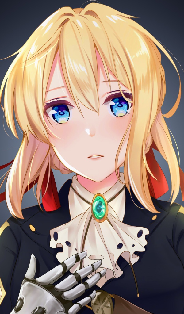 Anime Girl Violet Evergarden On A Gray Background Desktop