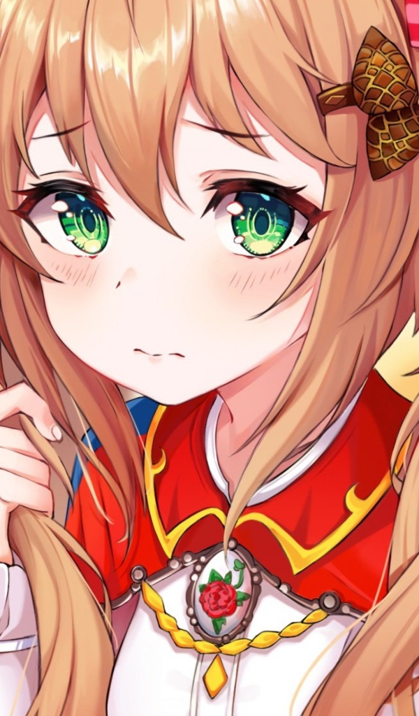 Anime girl with big green eyes