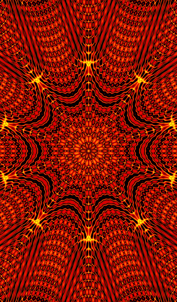 Красивый яркий оранжевый абстрактный рисунок калейдоскоп