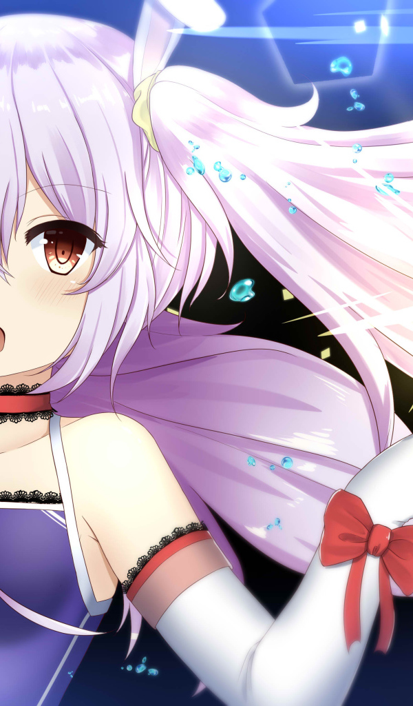 Красивая девушка с  сиреневыми волосами, аниме Azur Lane