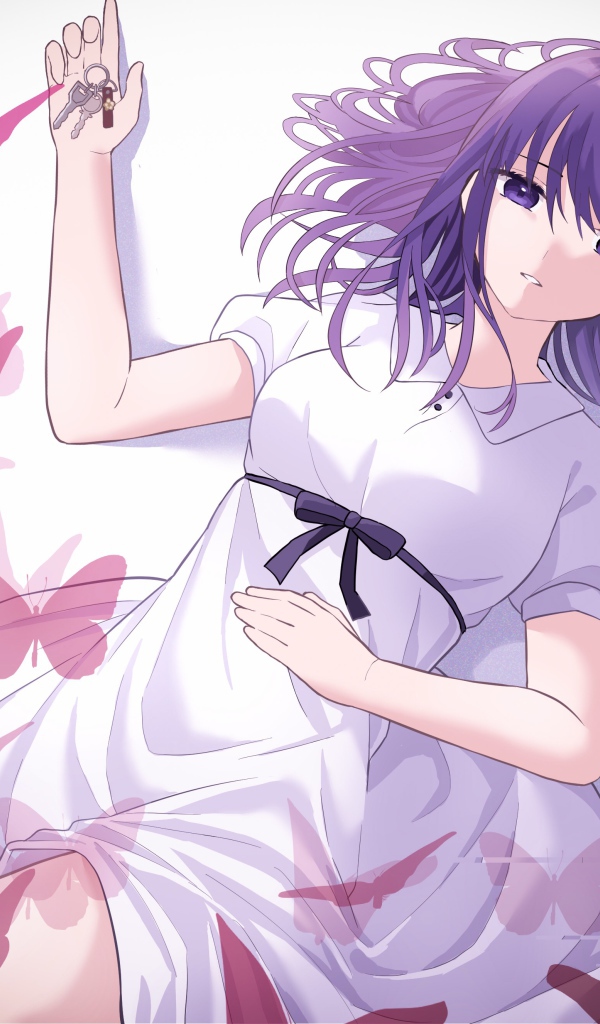 Персонаж Сакура Мато с бабочками аниме Аниме Судьба: Ночь схватки