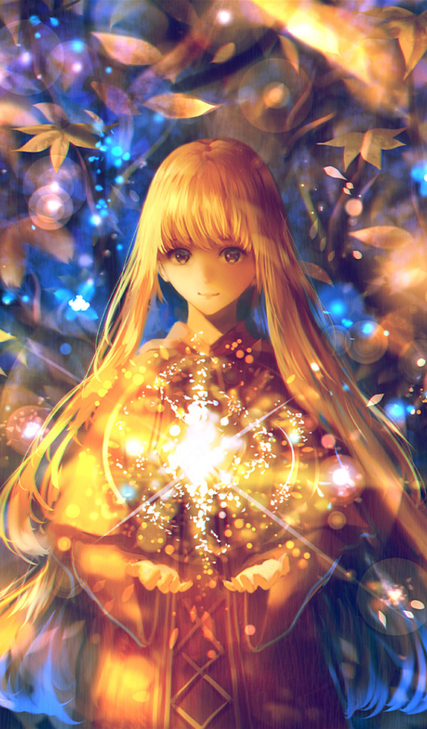 Фантастическая длинноволосая девушка со звездой в руках 