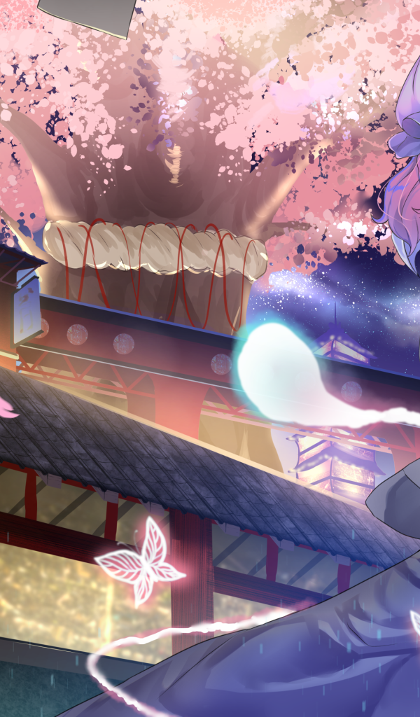 Девушка персонаж Юкари Якумо аниме Тохо