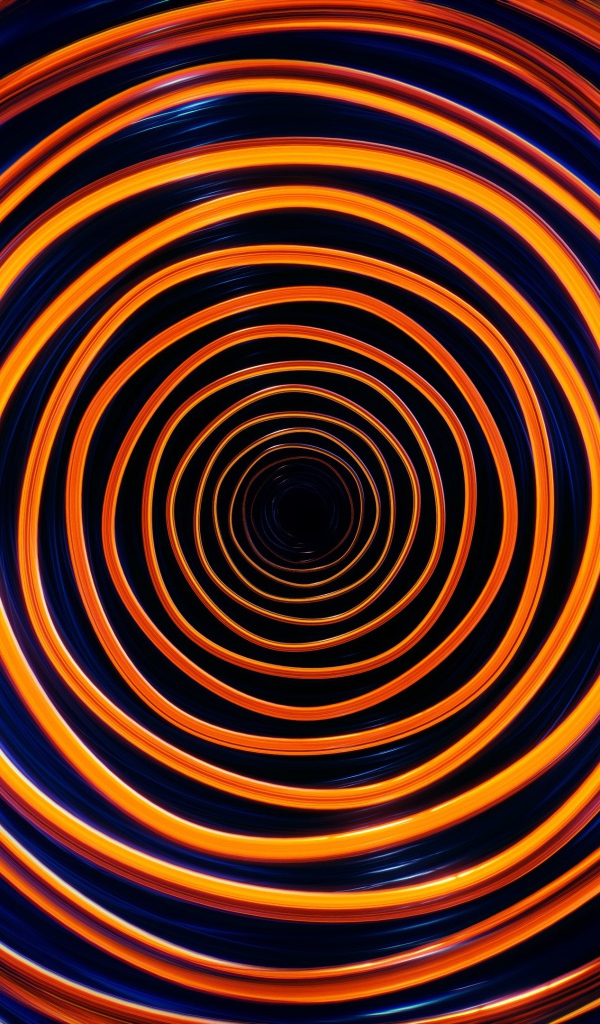 Orange with blue spiral 3D graphics