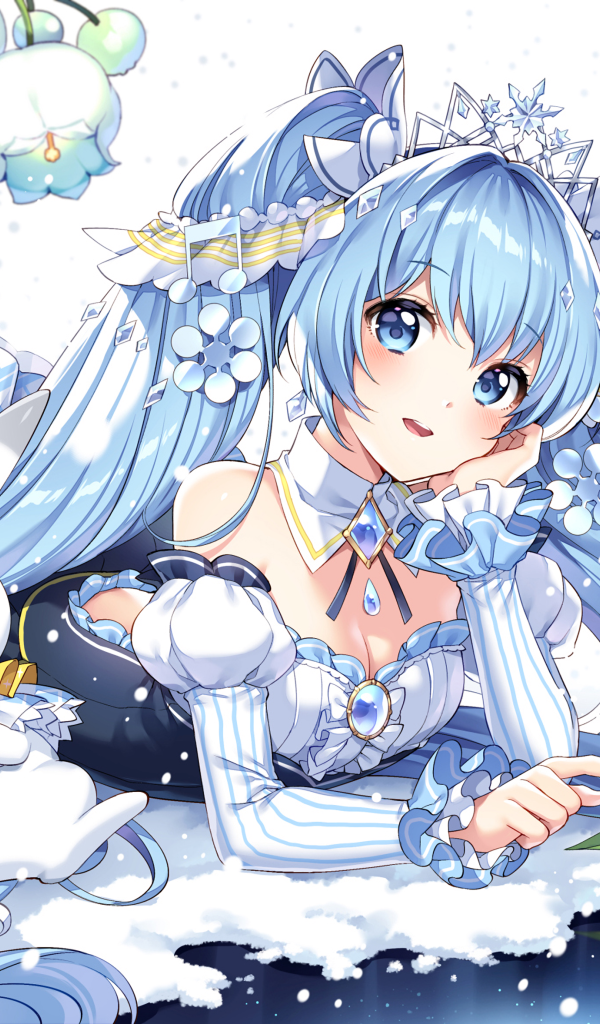 Девушка с голубыми волосами Мику Хацунэ аниме Вокалоид