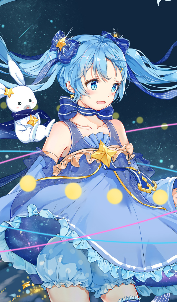 Девушка Yuki Miku аниме Вокалоид