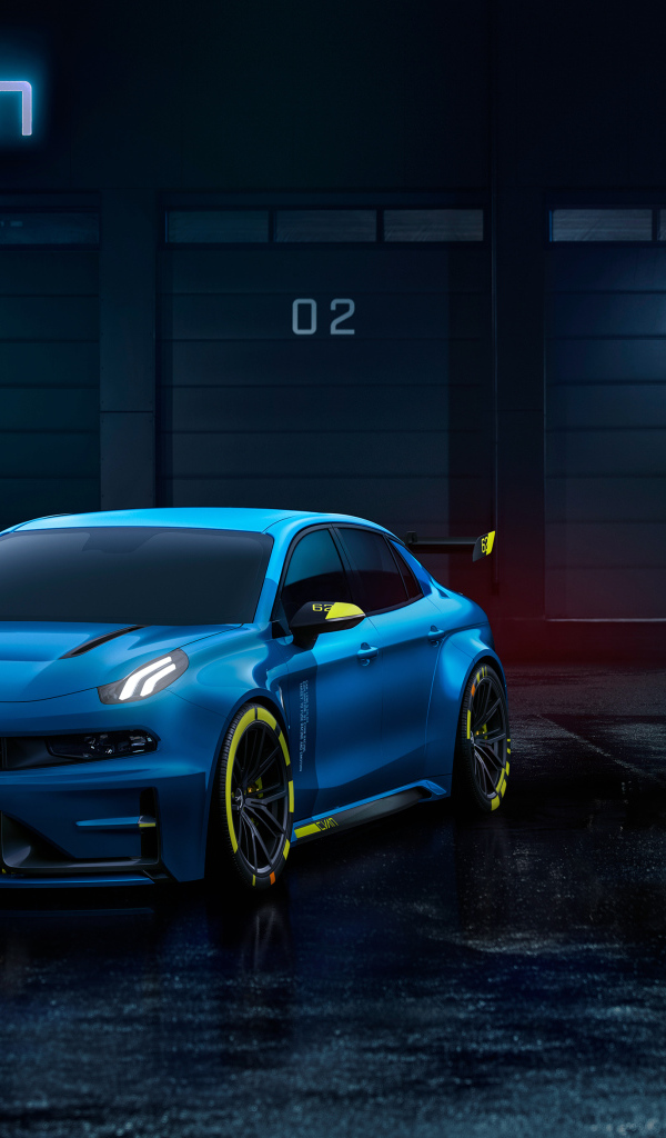 Синий автомобиль Lynk & Co 03 TCR, 2019 года 
