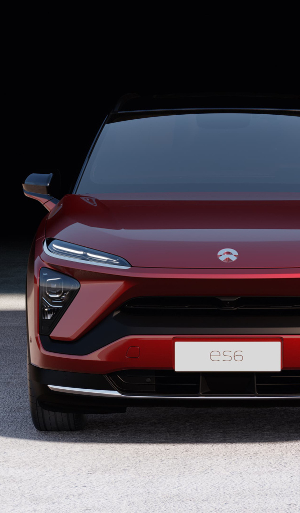 Бордовый автомобиль NIO ES6 2019 года вид спереди