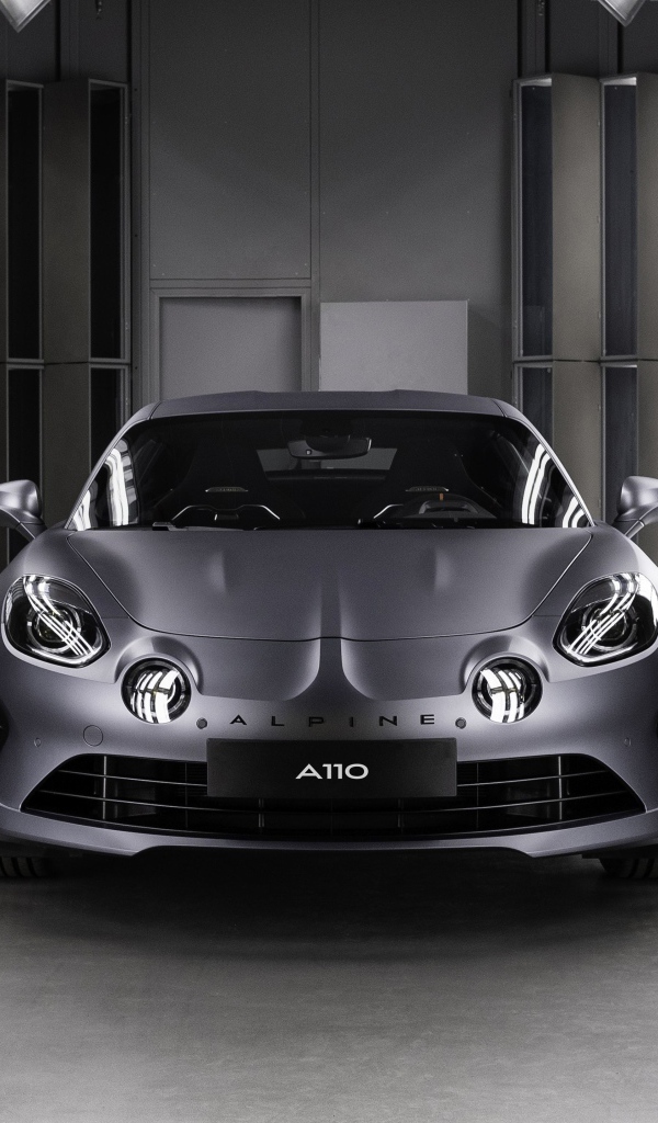 New silver car Alpine A110S, 2019 in the garage