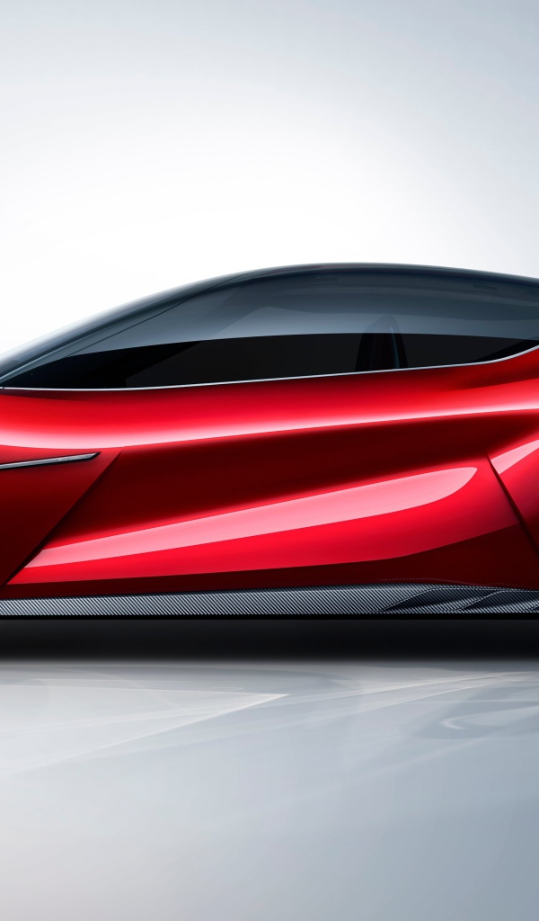 Красный автомобиль BYD E-SEED GT 2019 года на сером фоне