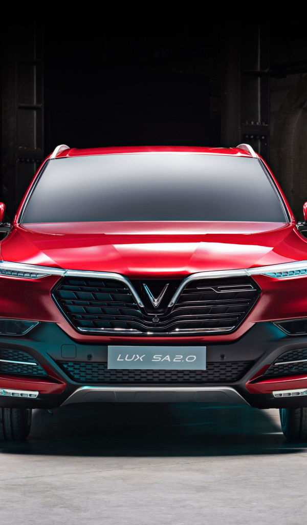 Красный автомобиль LUX SA2  вид спереди